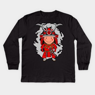 FUNNY CARTOON SAMURAI Kids Long Sleeve T-Shirt